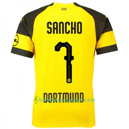 Jalkapallo Pelipaidat Borussia Dortmund Sancho 7 Kotipaita 2018-2019 Lyhythihainen